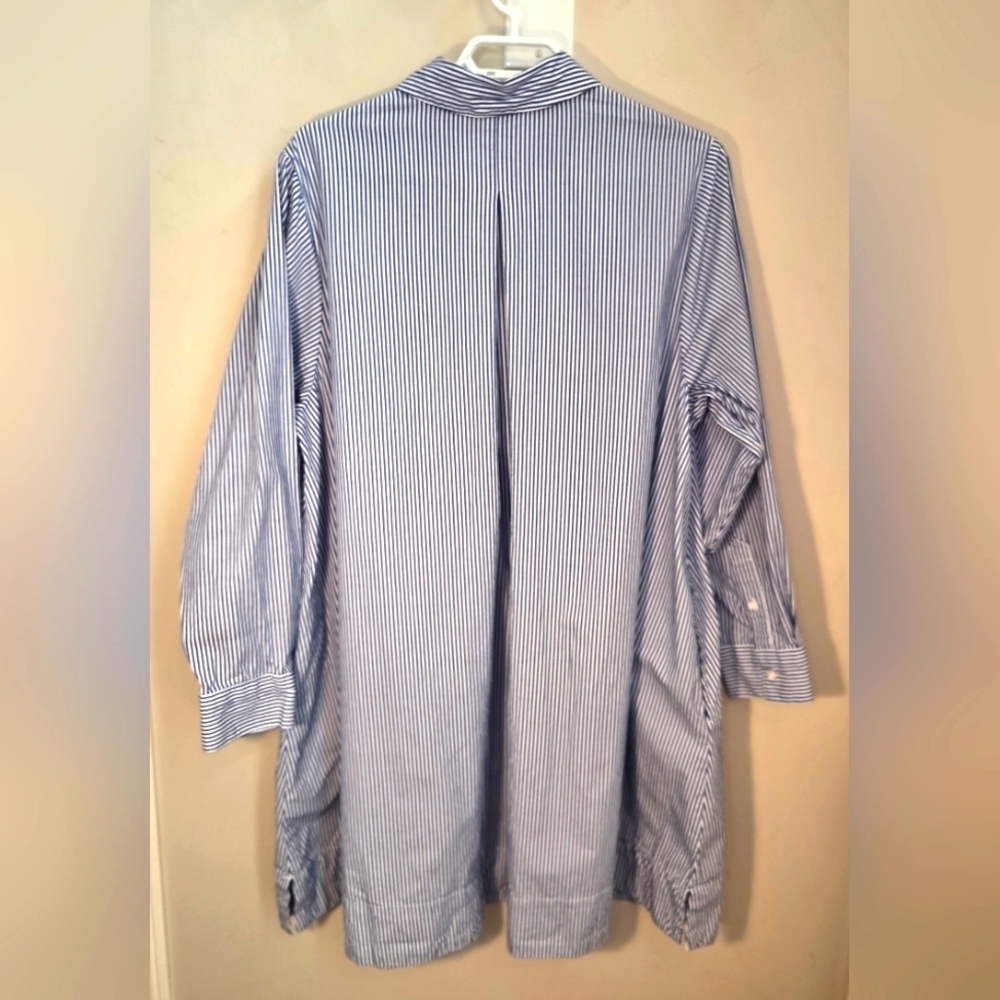 ⭐️Old Navy Blue And White Striped Shirt Dress With Pockets XL - Picture 2 of 4